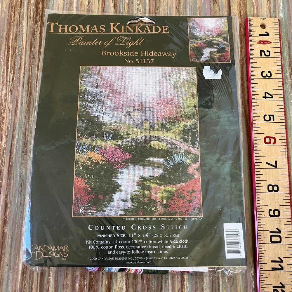Thomas Kinkade Brookside Hideaway Counted Cross Stitch Kit Candamar 51157 NEW